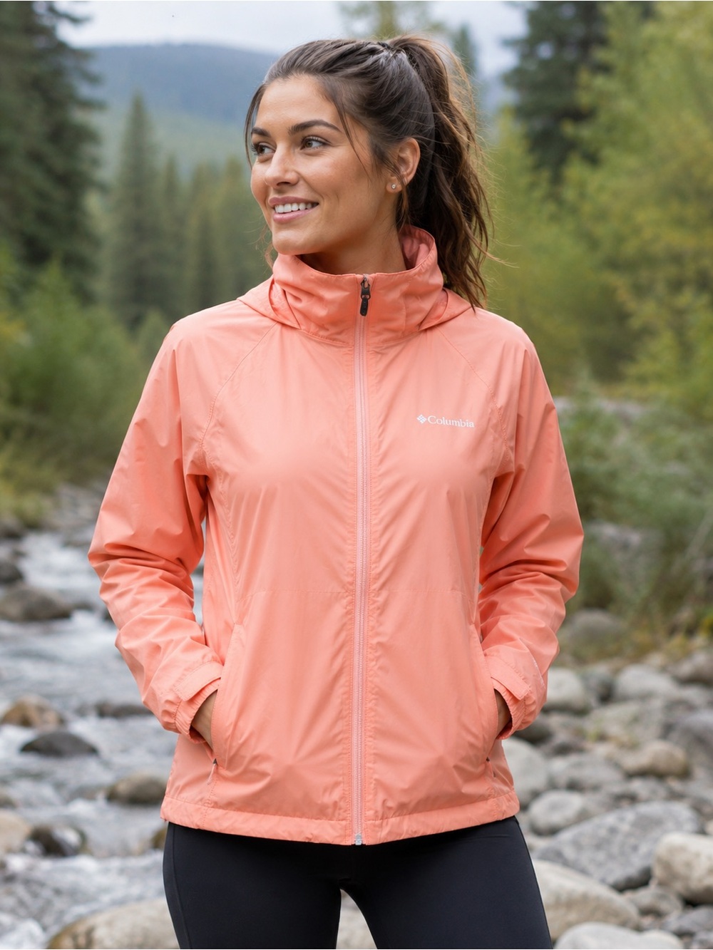 Columbia Switchback III Jacket Womens Small Coral/Pink Waterproof Packable NWOT